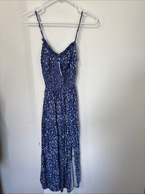 🎉4/30$🎉 Bluenotes Navy Floral Maxi Dress with White Blossoms